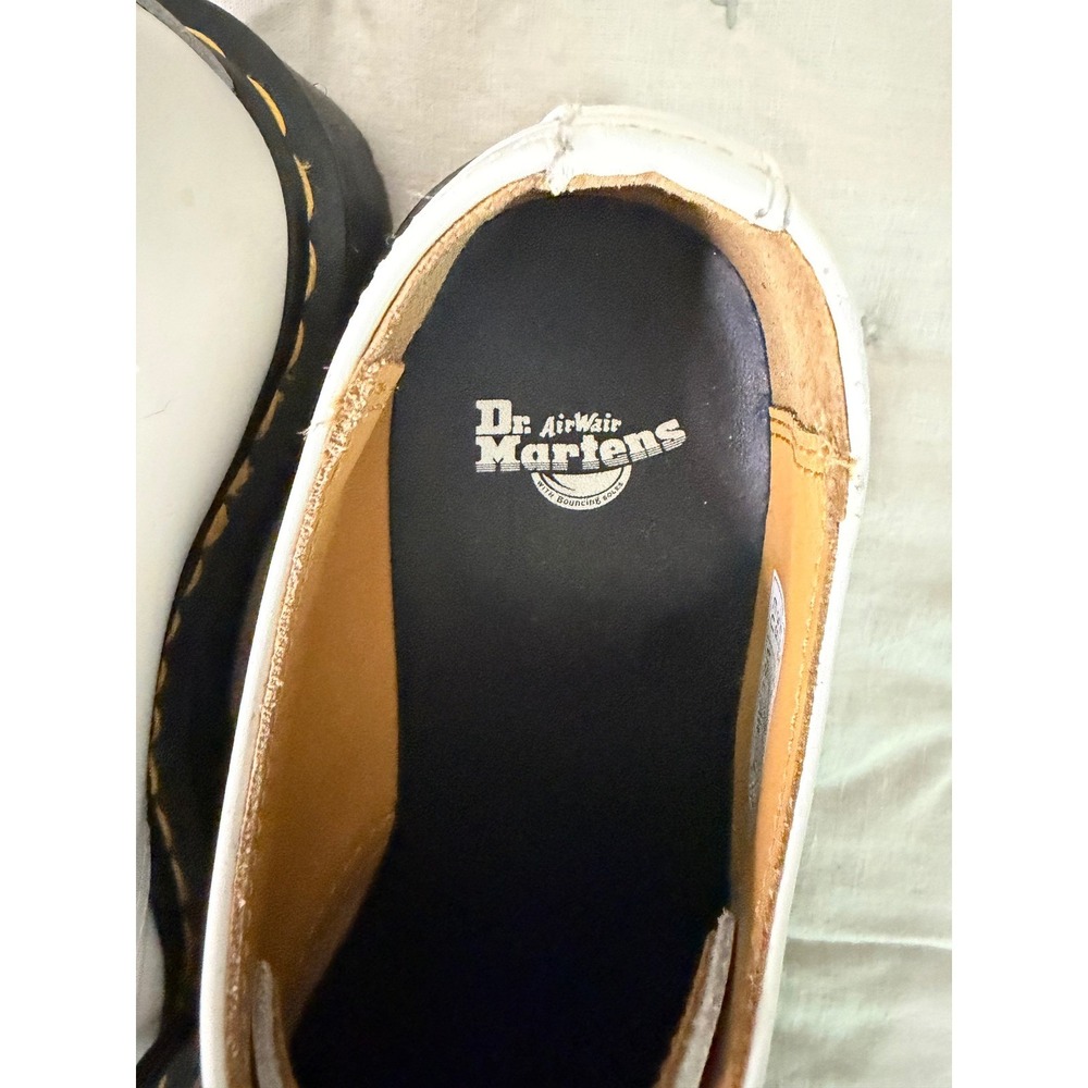 Dr. Martens Womans Platform SZ 7 Quad White Leather Shoes Oxfords Chunky Airwave - Picture 4 of 10